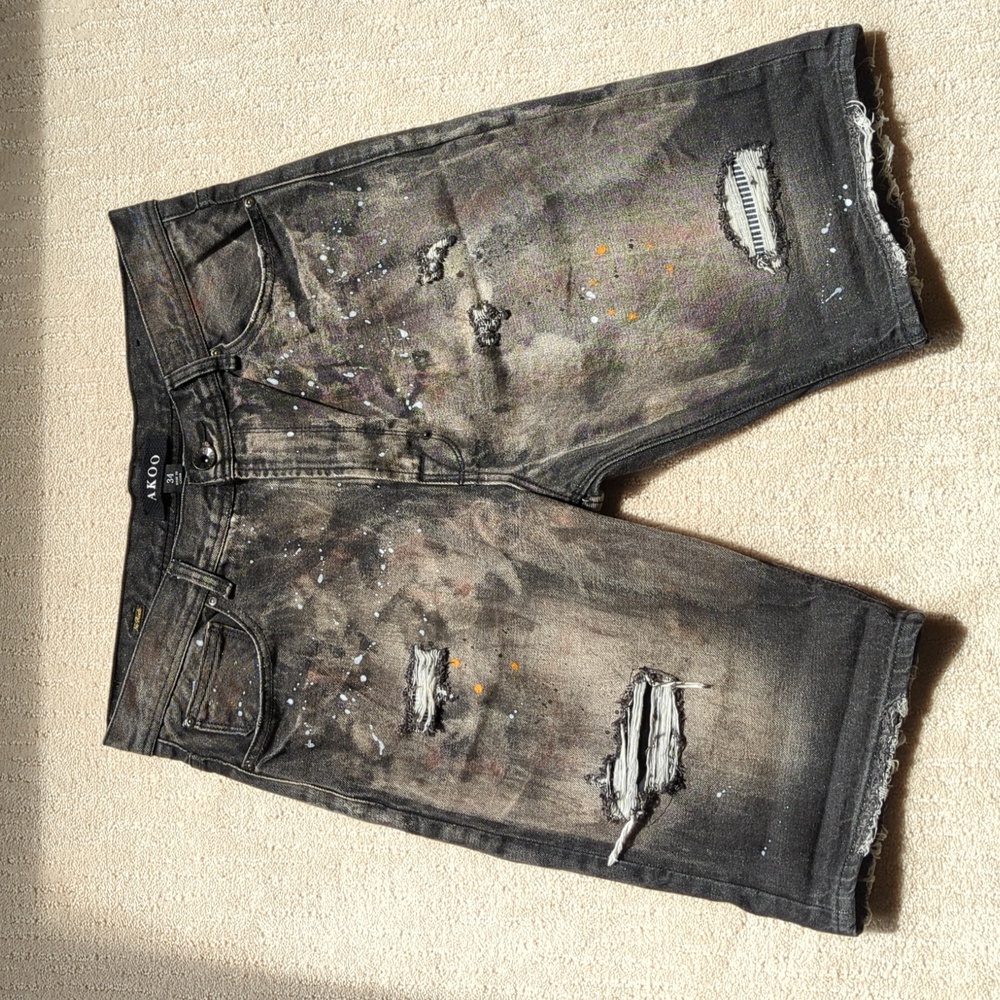 AKOO Distressed Shorts
